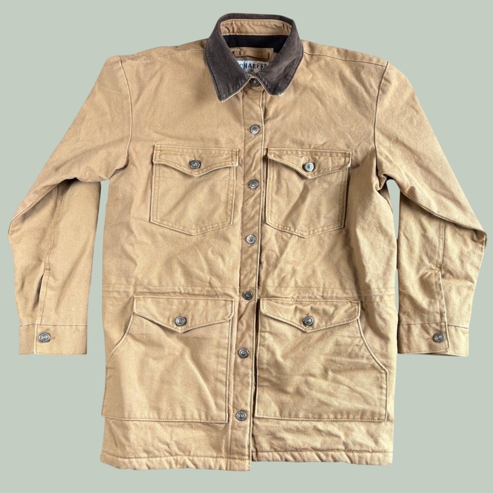 Schaefer Outfitter Mens Barn Coat L Tan Cotton Canvas Fleece Lined Western Ranch